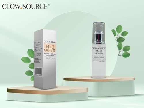 GLOW.SOURCE Serum Vita C HC. Suero Facial con Aloe Vera, vitamina E y C mas Ácido Hialurónico, Repara, Revitaliza, Humecta, e Hidrata
