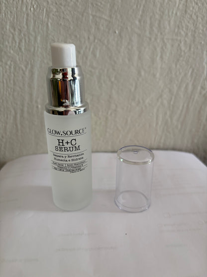 GLOW.SOURCE H+C Serum Facial, Repara, Revitaliza, Humecta, e Hidrata