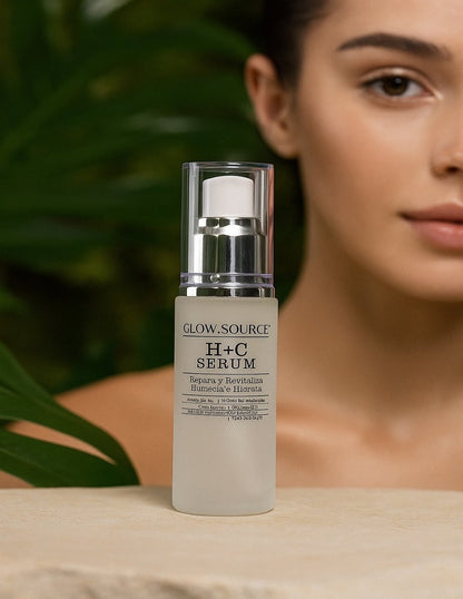 GLOW.SOURCE H+C Serum Facial, Repara, Revitaliza, Humecta, e Hidrata